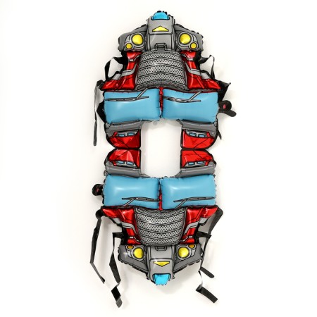 Set of ball-toe foil "Robot", helmet, vest-3