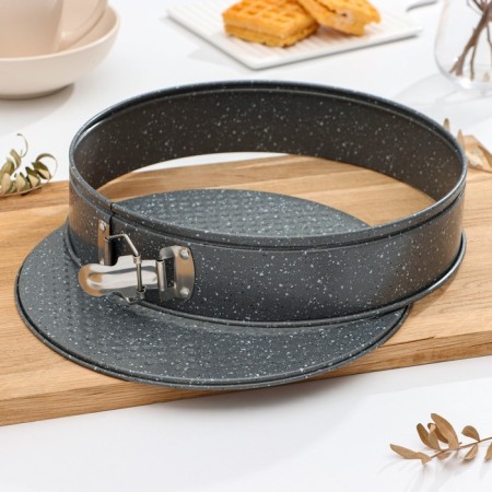 The shape of a share for baking "Elin Marble", 28 × 6.5 cm, a removable bottom, anti -stick coating, color gray color-3