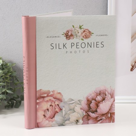 Photo album on 10 magnetic sheets 23x28 cm, int. Silk Peonies spiral peonies on silk-1