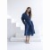 Essential bathrobe, multilayer muslin, size S, dark blue color