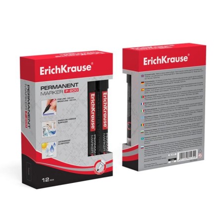 Permanent marker 0.8-2.2 mm, Erichkrause P-200, black-4