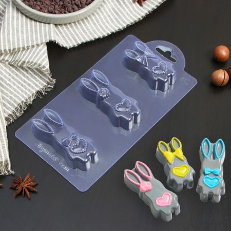 Chocolate shape Plastic “Housing Family”, 9 × 4 × 2 cm, 7.4 × 3.9 × 2 cm, transparent color