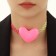 Choker "Heart" is soft, the color is pink-salad, 40 cm