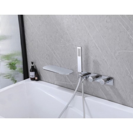 Bath mixer Abber Rund AF8731, hidden installation, shower set, shelf, chromium-2