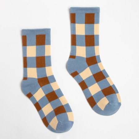 Minaku socks blue/beige color, size 36-41 (23-27 cm)