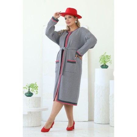 Cardigan female, size 58, gray color