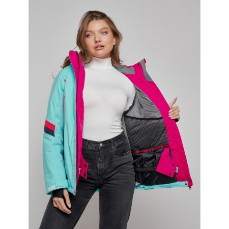 Ski jacket women's winter, size 48, turquoise color-11