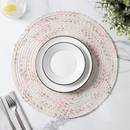 Serving napkin on the table "Serpentine", d = 38 cm, white color-2