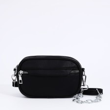 Bag Cross-Bodi with a zipper, black color