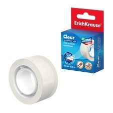 Adhesive tape stationery, 24 mm x 20 meters, Erichkrause Clear, transparent, in a box, with a Euro suspension