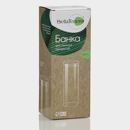 Glass Bank for bulk products with a bamboo cover "Eco", 1.9 l, 10 × 28.5 cm-6
