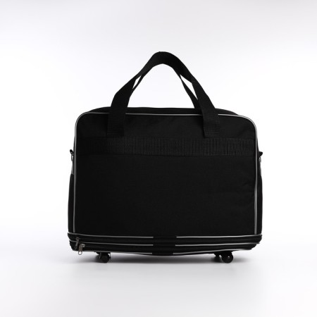 Road bag with lightning, with an increase, external pocket, long belt, black color-3