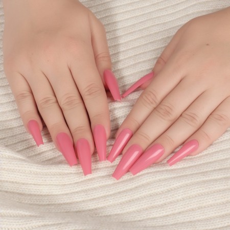 Patch nails, 100 pcs, in a container, pink color-10