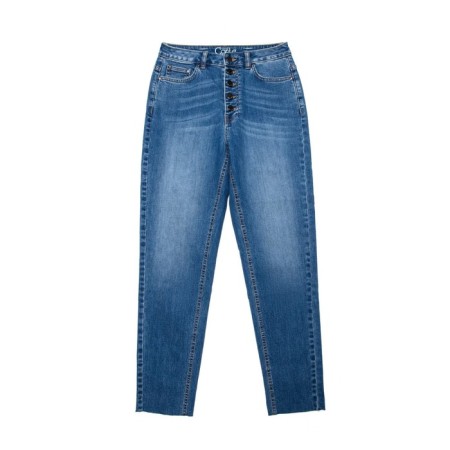 Women's jeans with a high landing CONTE Elegant Mom Fit, size XXL, MID Blue Color-3