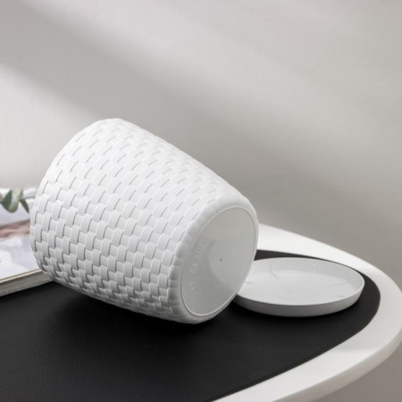Pot for flowers with the Podon "Rotan", 1.2 l, the color is white-2