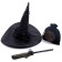 Carnival set "Magic", black hat, broom, bag