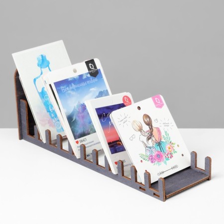 Postcard stand, 11 cells, 270 × 110 × 84, thickness 3 mm, dark color-1