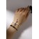 Bracelets "Demetrons" key with a lock, black and white color, 7 cm