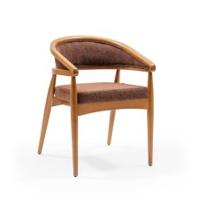 Warm Vibes lunch chair, beech frame, polyester fabric, Cinnamon color