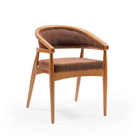 Warm Vibes lunch chair, beech frame, polyester fabric, Cinnamon color