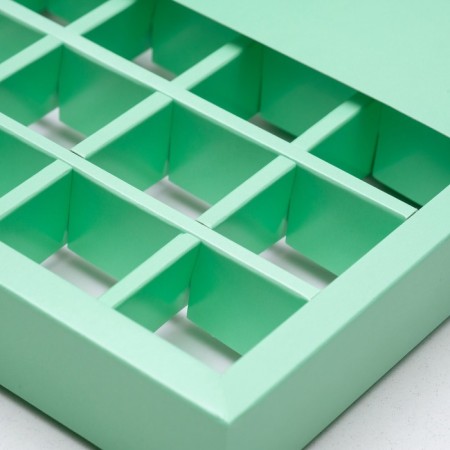 Confectionery box for sweets 25 pcs "Heart", mint, 22 x 22 x 3.5 cm-2