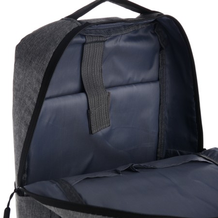 Male backpack on a zipper, 2 external pockets, with USB, gray color-5