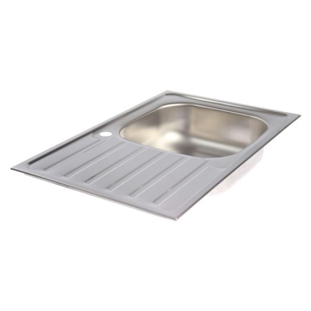 Kitchen sink "Vladiks", cut, with a siphon, 76x48 cm, right, stainless steel 0.6 mm-1