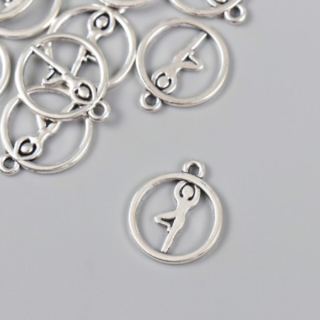 Decor for creativity Metal "Gymnastics" silver 1.9x1.6 cm-1
