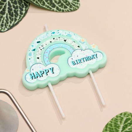 Candle for the cake "Air Rainbow", blue