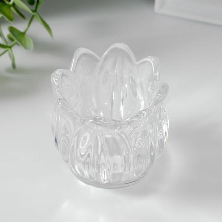 Glass of glass per 1 candle "Sninker" transparent 7x7x7 cm-2