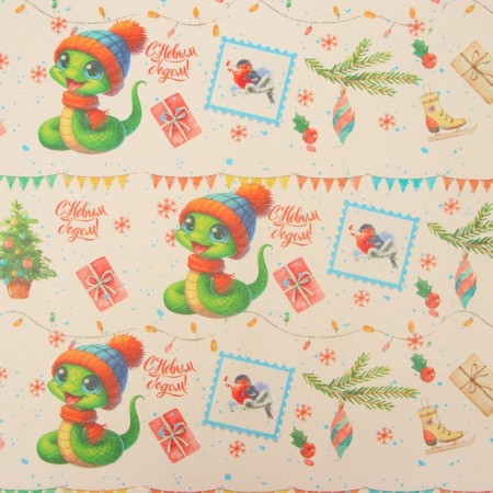 Package paper "Snake in a hat", white craft, 1 sheet, 80 g/m2, 70 x 100 cm-2