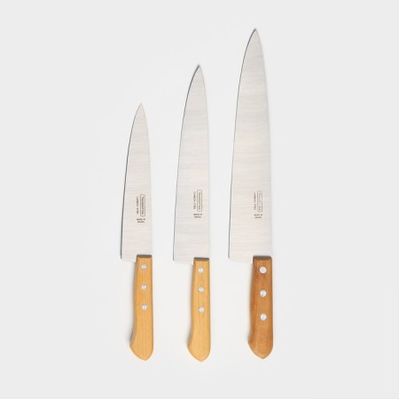 Set of kitchen knives Tramontina Carbon "Cook Troika", 3 pcs: blade 20 cm, 25 cm, 30cm