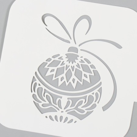 Plastic stencil "New Year's ball", size 9x9 cm-2