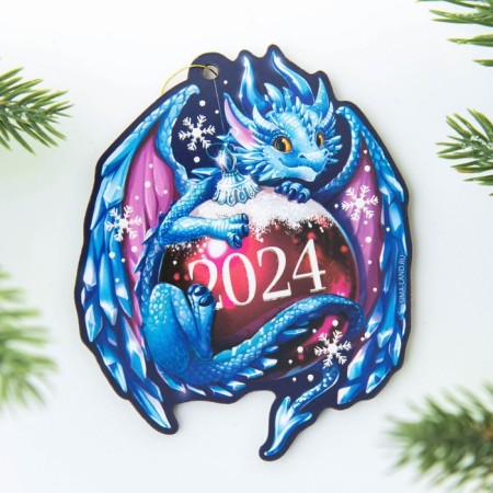 New Year's pendant made of wood "Miracle", 8 x 9.5 cm-1