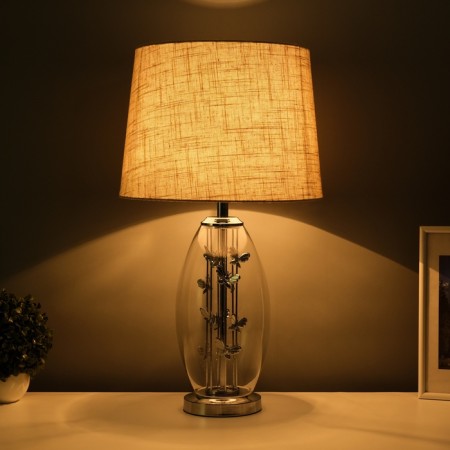 Table lamp with lampshade Risalux "Morgan", E27, 40 W, Chrome, 35 × 35 × 62.5 cm-3