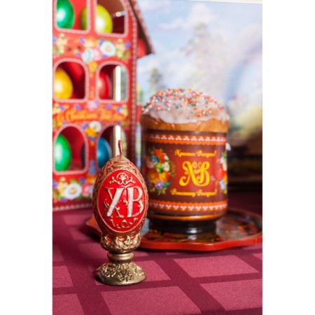 Decorative candle "Easter egg carved"-4