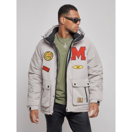 Winter male jacket, size 50, gray color-6