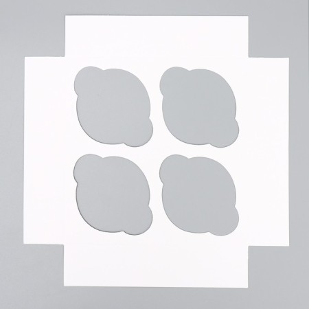 Folding box for 4 cupcakes with the Window "New Year's Miracles", 16 x 16 x 10 cm, New Year-7