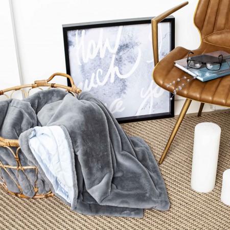 Плед меховой Stenova Home Frost gray, размер 140x200 см-5