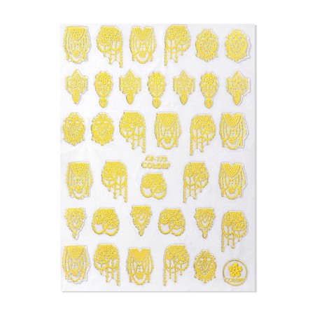Nail stickers 10.2*8cm patterns CB-173 Gold qf substrate-1
