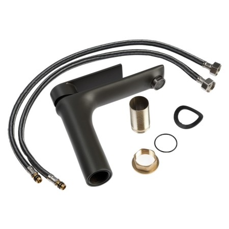 Zein Z3876 sink mixer, single -leaf, pour height 14 cm, brass, graphite-4