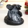 Figure "Snake with grass" Black 18x16x15cm