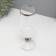Ceramics candlestick, glass for 1 candle "parallels" d = 7.5 cm white with silver 9.5x9.5x24 cm