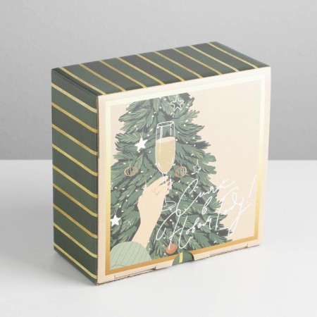 Folding box "Shine", 15 x 15 x 7 cm, new year-4