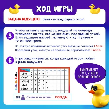 Board game "Lathery duck", 4-10 players, 10+-4