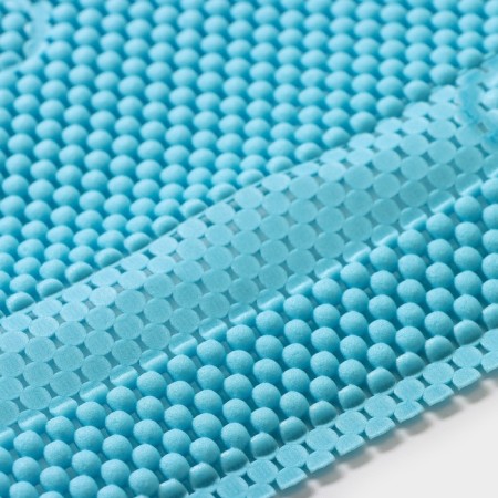 Lotos -shaped bathtub set, rug 43 × 90 cm, pillow 33 × 33 cm, blue color-1