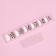 Leo patch nails, 12 pcs, with glue plates, the shape of the almonds, white, beige
