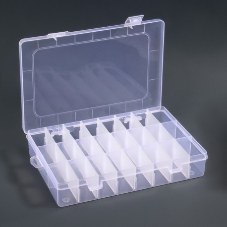 Organizer for decor, mobile cells, 24 cells, 19.7 × 13.3 × 3.5 cm, the color is transparent-2