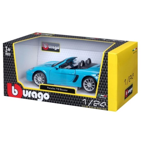 BBURAGO Porsche 718 BOXSTER, DIE-CAST, 1:24, Blue color, opening doors-10