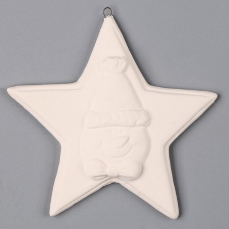 Christmas tree decoration for coloring "Star with a snowman", with a suspension-1